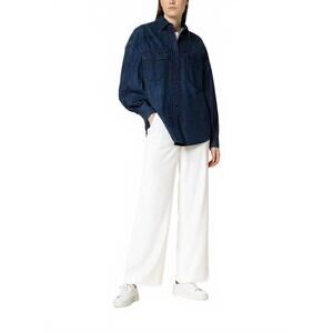 NEW RAFFAELLO ROSSI palina long fluid flannell pull-on pants in white